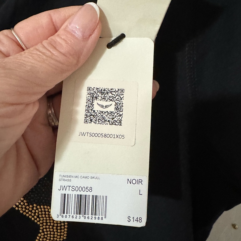 NWT ZADIG & VOLTAIRE Tunisien Front Camo Embellished Skull Tee - Picture 9 of 10